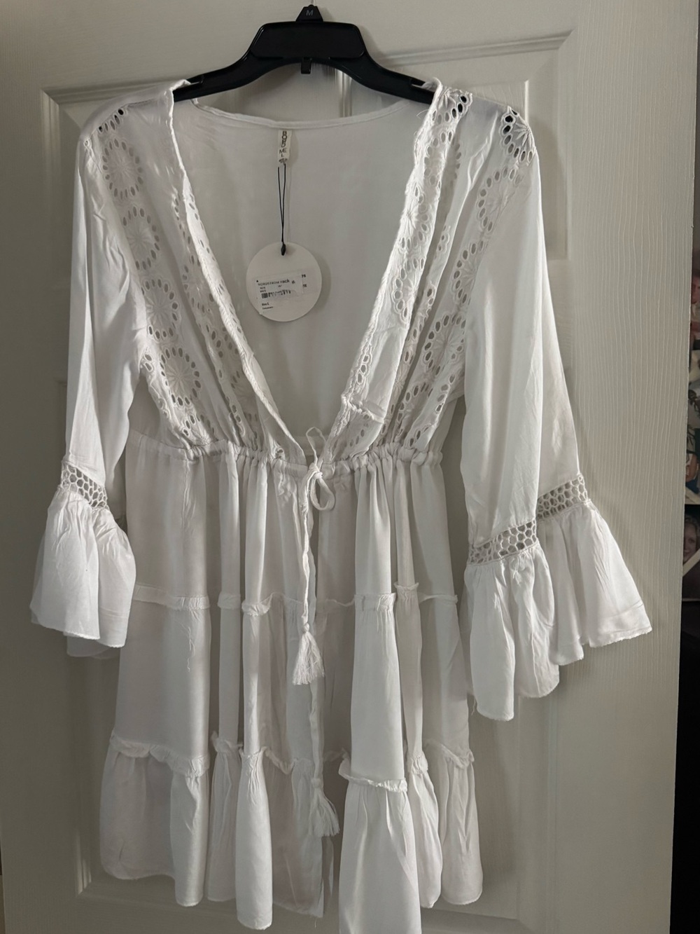 Nordstrom White Boho Coverup with Tag Detail